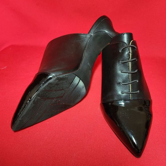 Array Jessie Womens Oxford Faux Leather Mules 8.5 W Black Synthetic - Picture 8 of 11